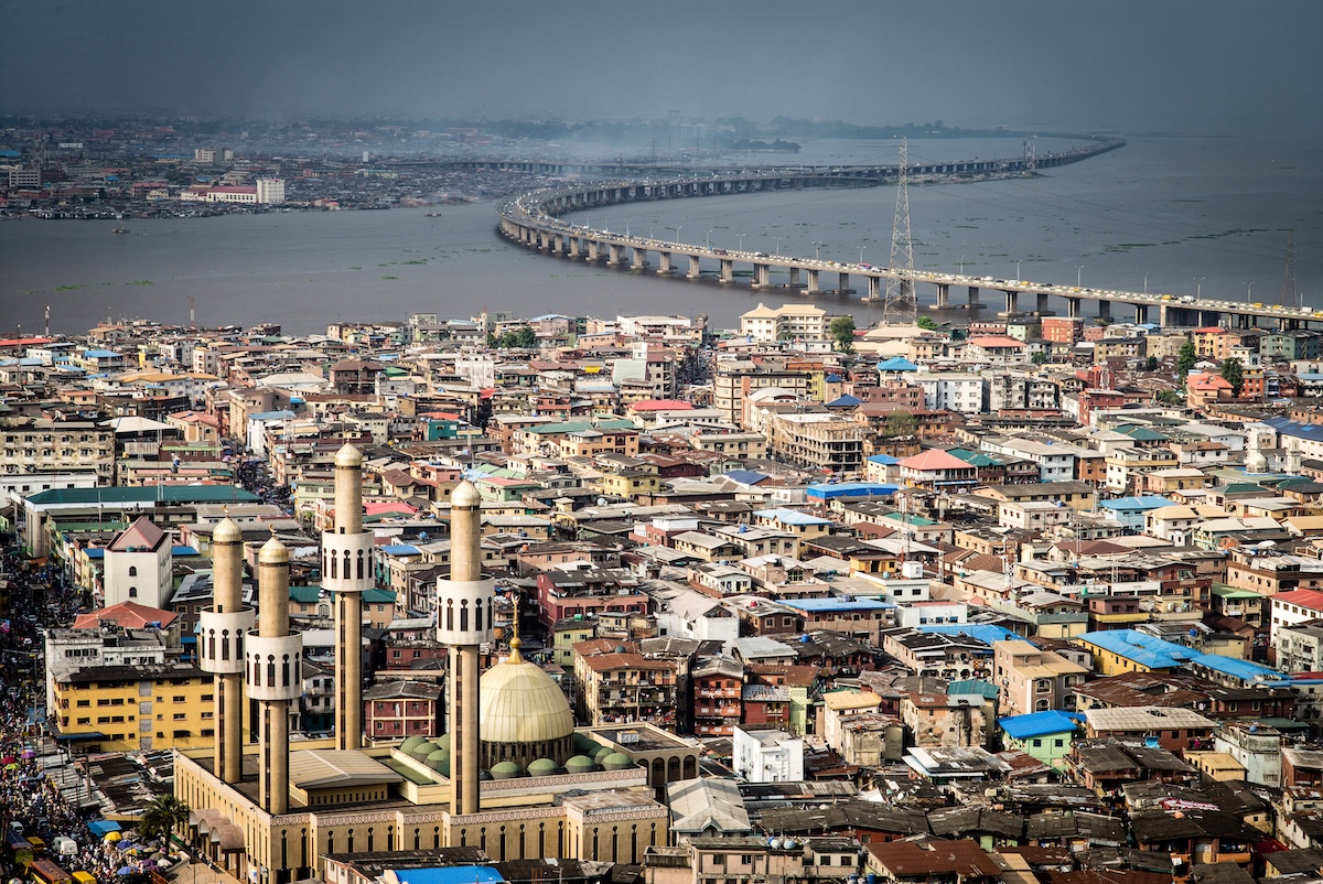An aerial view of part of Lagos