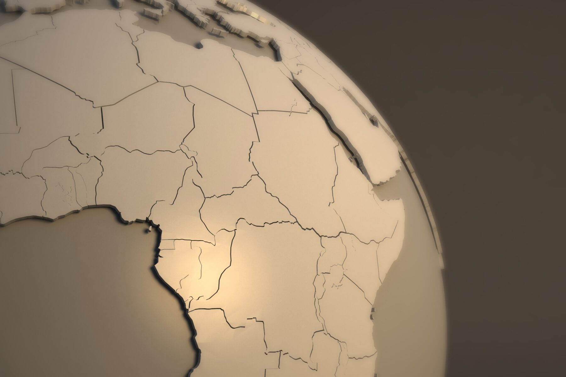 3d rendering continent in earth. earth rendering graphic background. africa countries map.